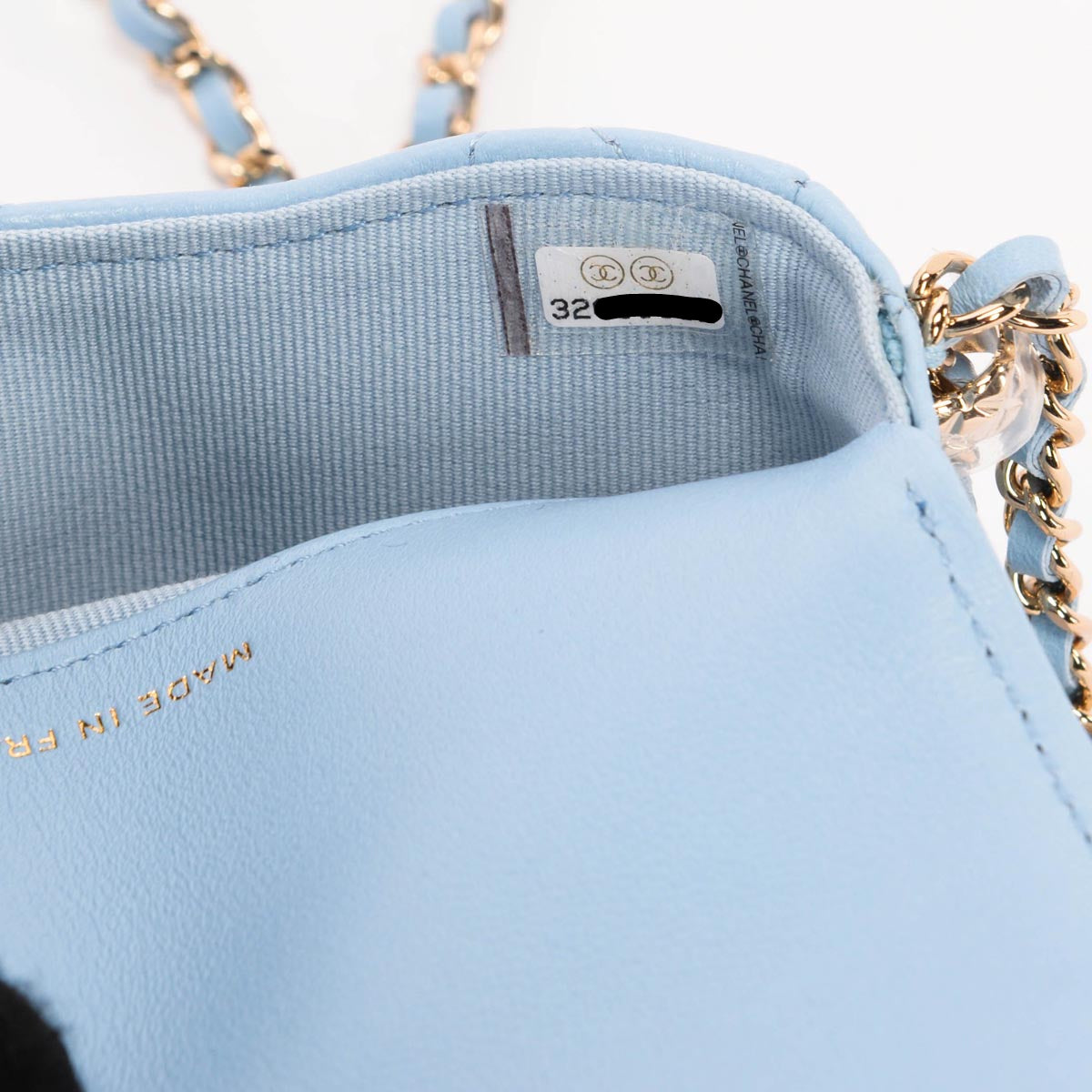 chl Light Blue Calfskin Clutch With Chain Wallet - Product Image 9