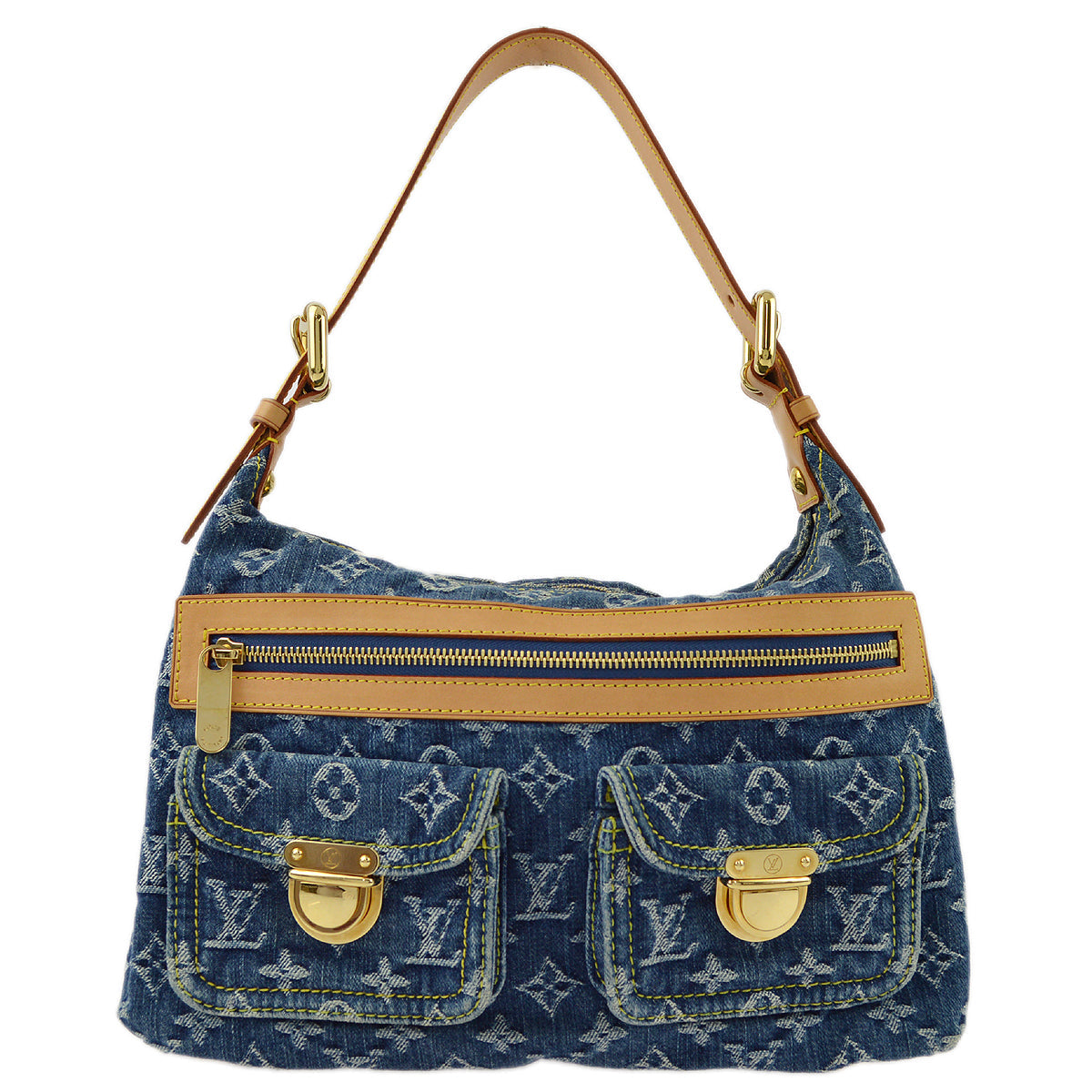 Louis Vuitton Monogram Denim Baggy PM in Blue