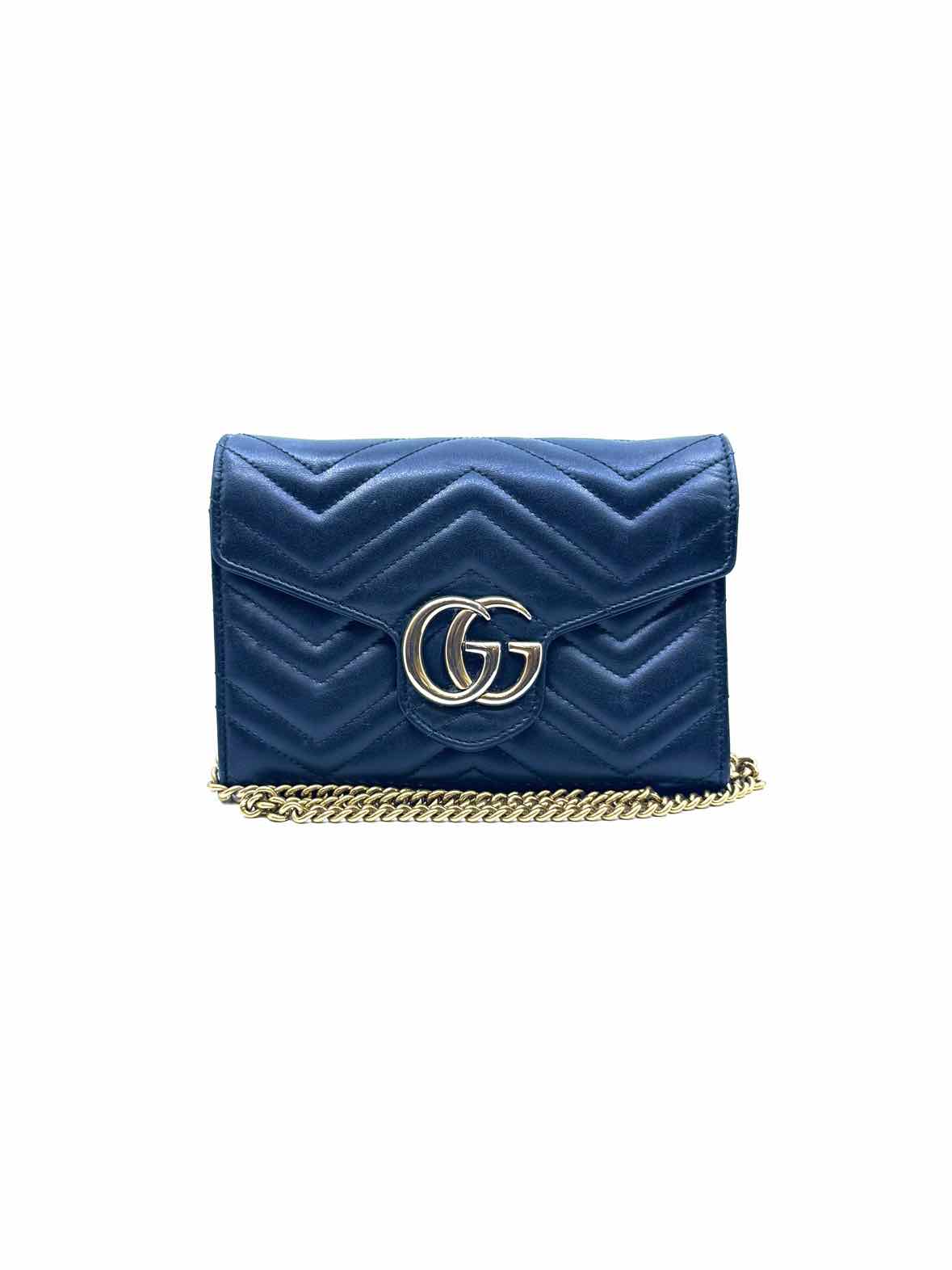 GUCCI GG Marmont wallet on chain Black Leather Quilted Handbag - Product Image 2