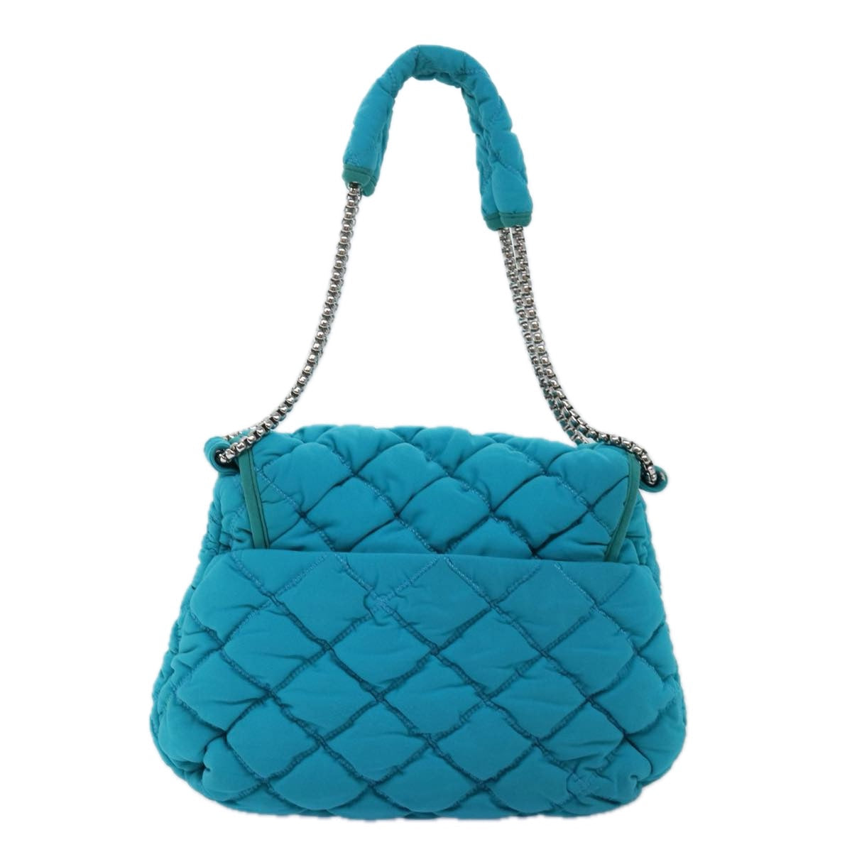 CHANEL Chain Shoulder Bag Nylon Blue CC Auth 74407A | Studio Nafay