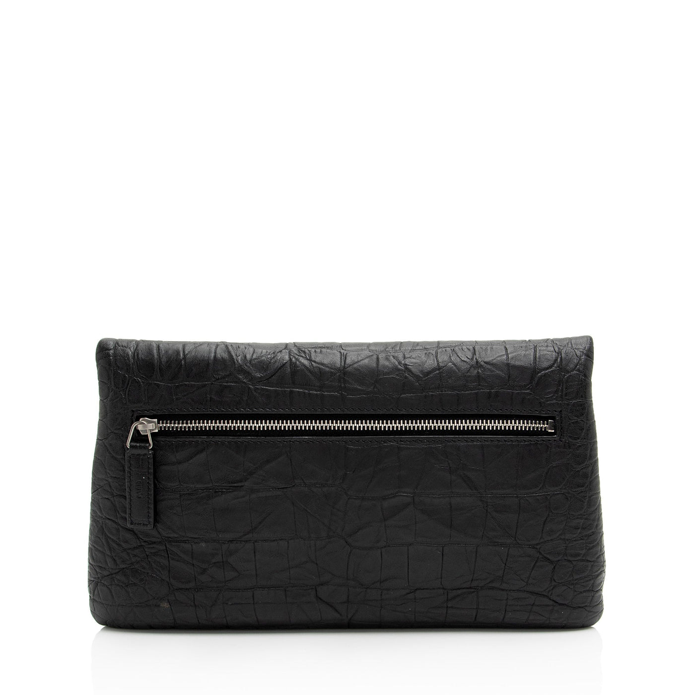 Saint Laurent Croc Embossed Leather West Hollywood Fold Over Clutch - Product Image 3