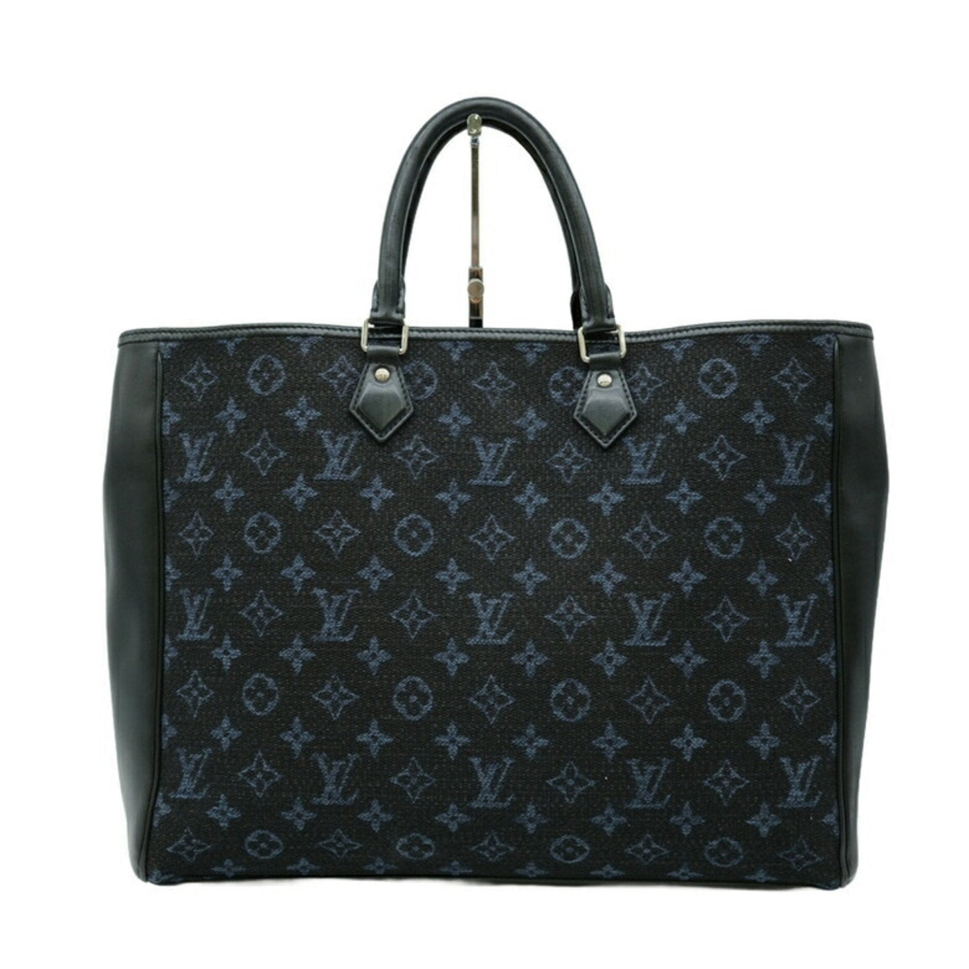 Louis Vuitton Navy Monogram Leather Handbag Tote Bag