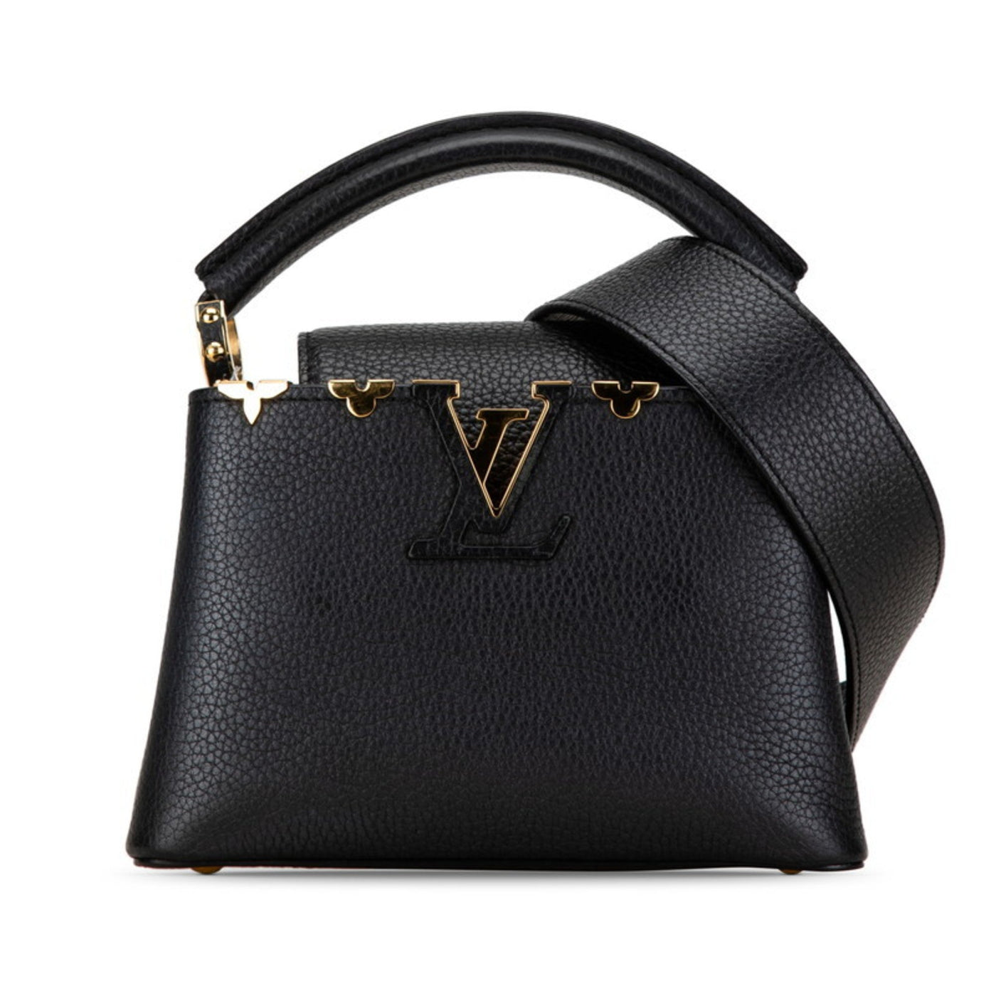Louis Vuitton Noir Leather Handbag Shoulder Bag