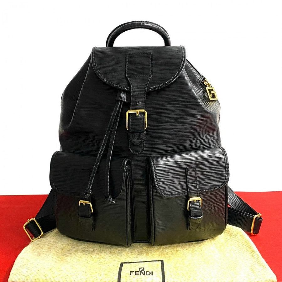 FENDI Backpack Epi Leather black FF logo Metal Women | Studio Nafay