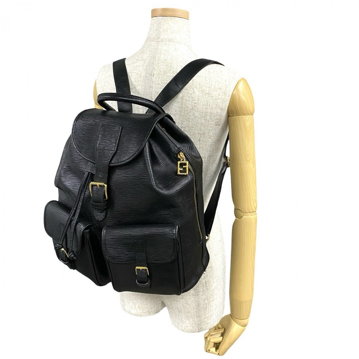 FENDI Backpack Epi Leather black FF logo Metal Women - Product Image 3