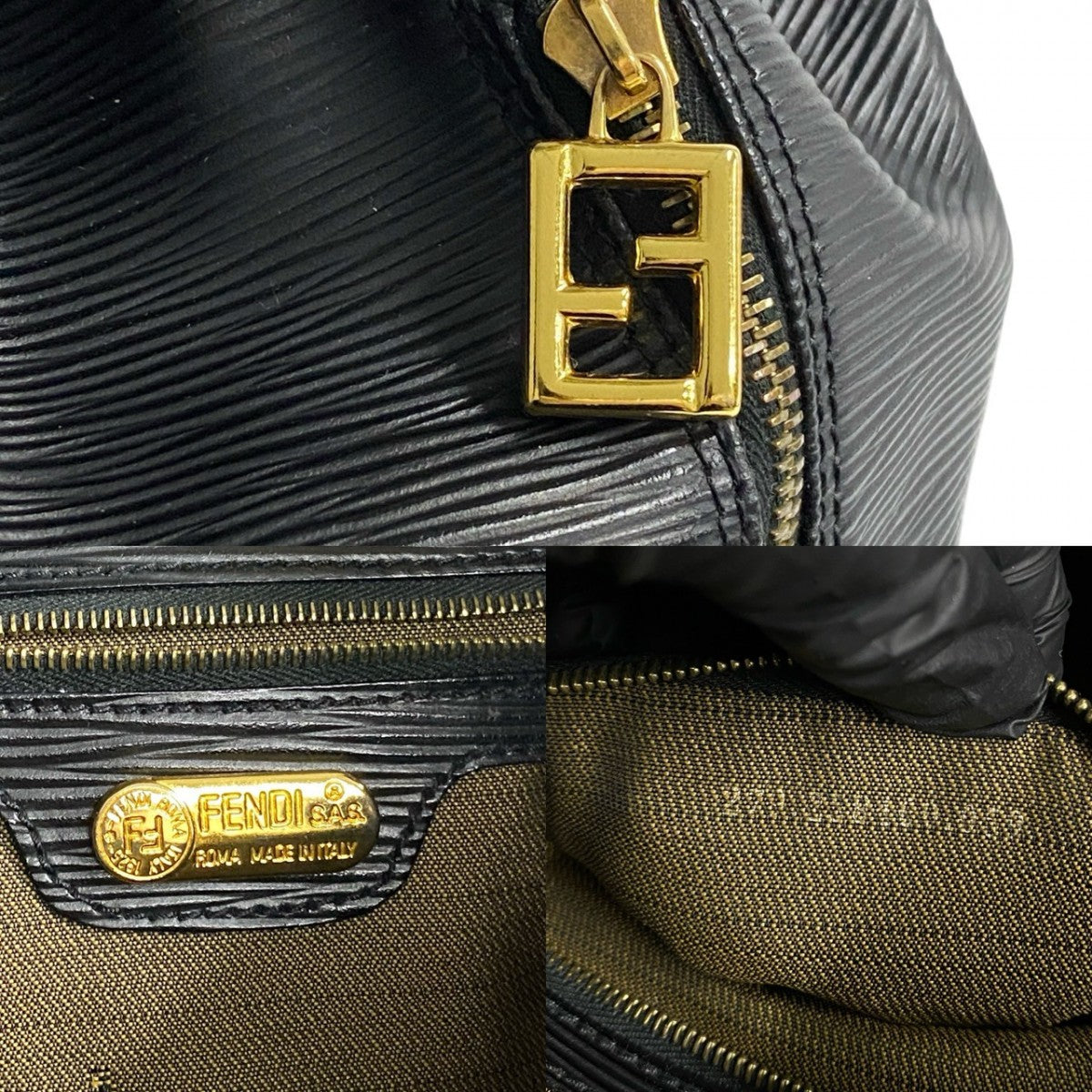 FENDI Backpack Epi Leather black FF logo Metal Women - Product Image 4