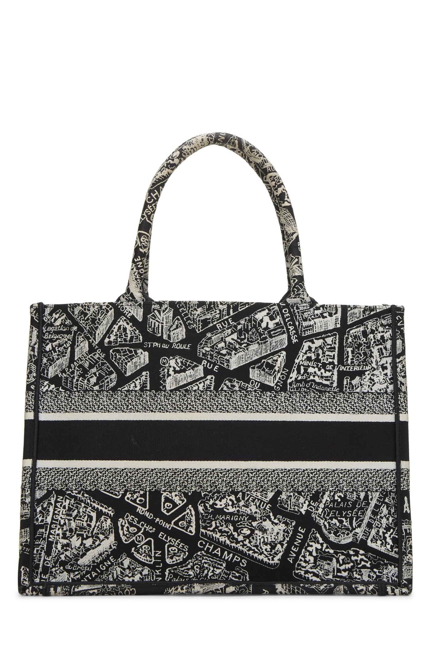 Dior, White & Black Canvas Plan de Paris Book Tote Medium, Black - Product Image 4