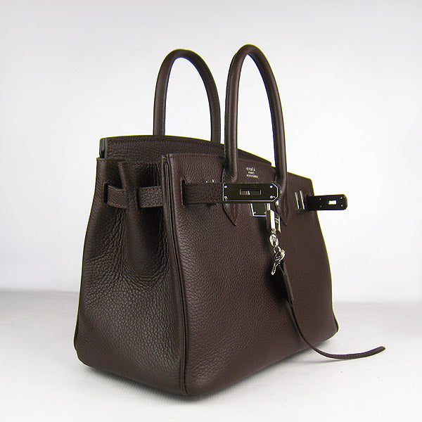 Hermes Birkin 30cm Togo Leather Handbags Dark Coffee Silver | Studio Nafay