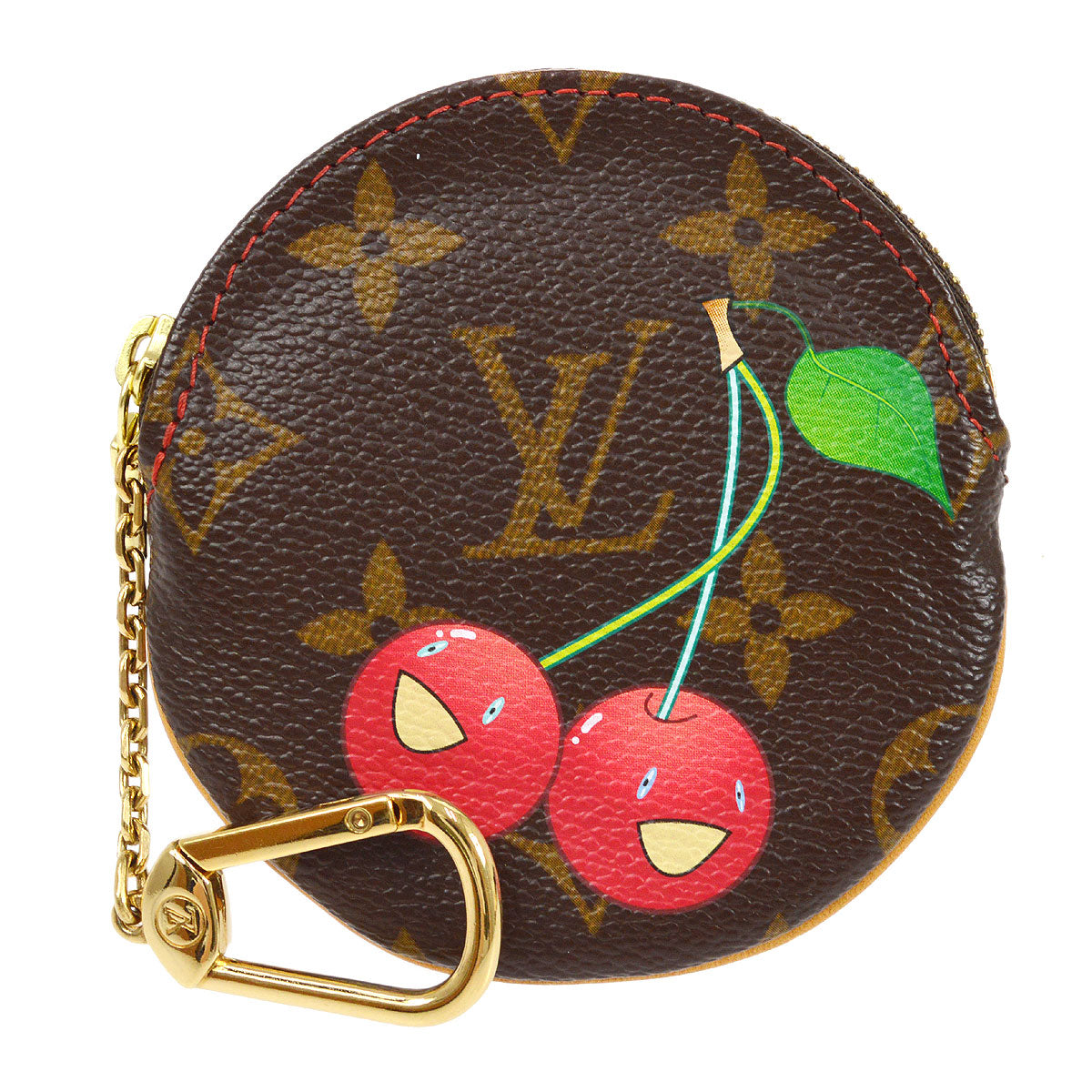 Louis Vuitton Monogram Cherry Porte Monnaie Rond in Brown