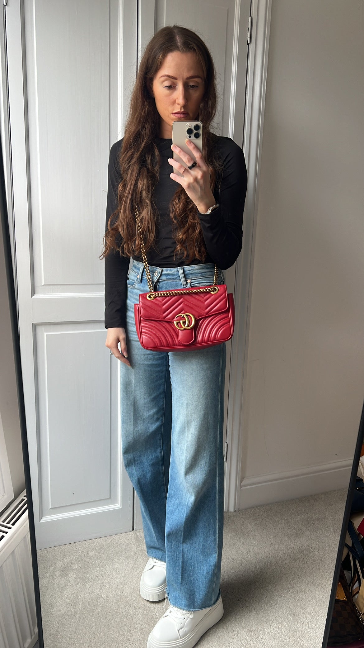 Gucci GG Hibiscus Red Marmont Small Shoulder Bag (RRP £2,070) - Product Image 3