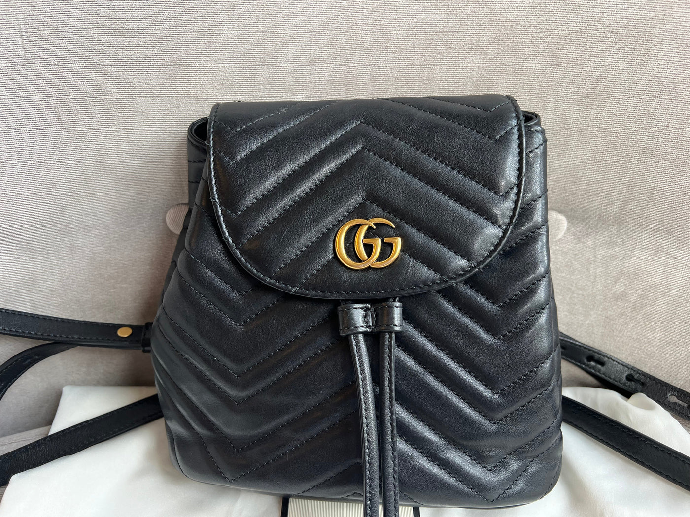 Gucci GG Black Mini Marmont Backpack - Product Image 4