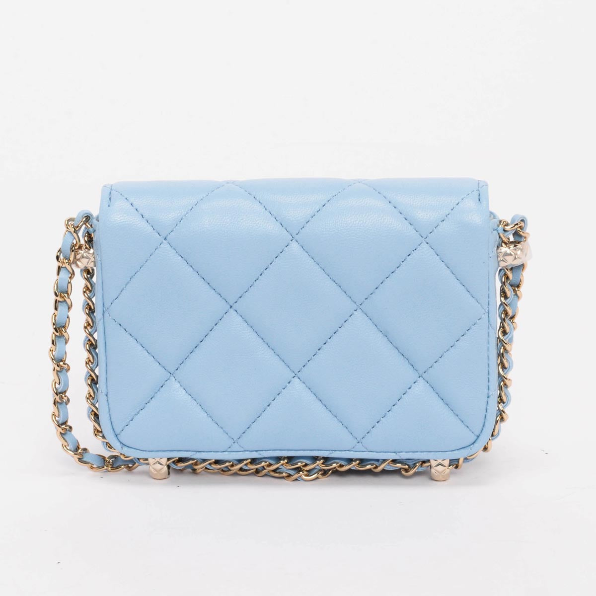 chl Light Blue Calfskin Clutch With Chain Wallet - Product Image 5