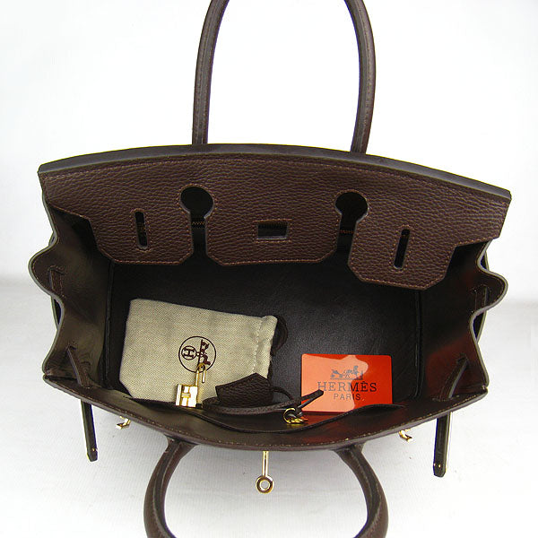 Hermes Birkin 30cm Togo Leather Handbags Dark Coffee Golden | Studio Nafay