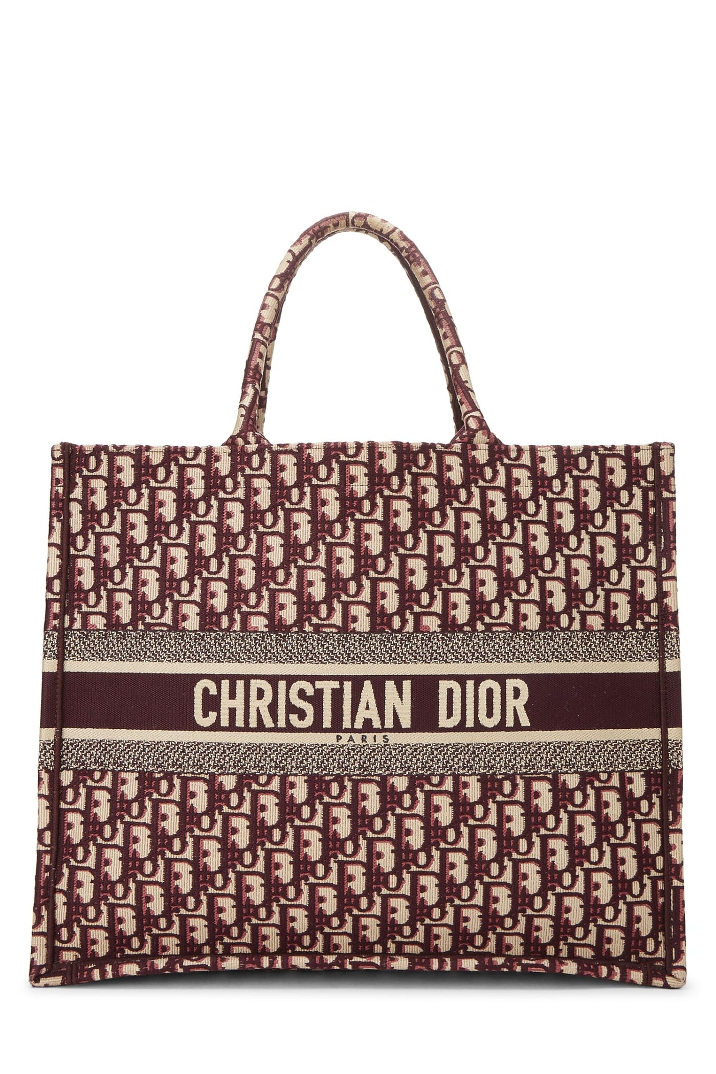 Dior, Burgundy Trotter Canvas Book Tote Large, Burgundy | Studio Nafay