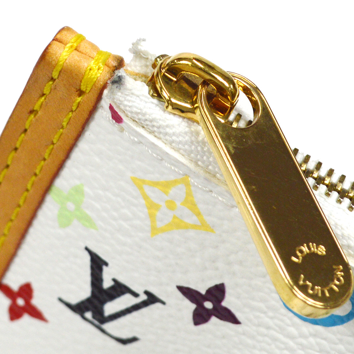 Louis Vuitton Monogram Multicolor Pochette Cles in White