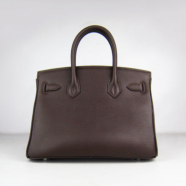 Hermes Birkin 30cm Togo Leather Handbags Dark Coffee Silver - Product Image 3