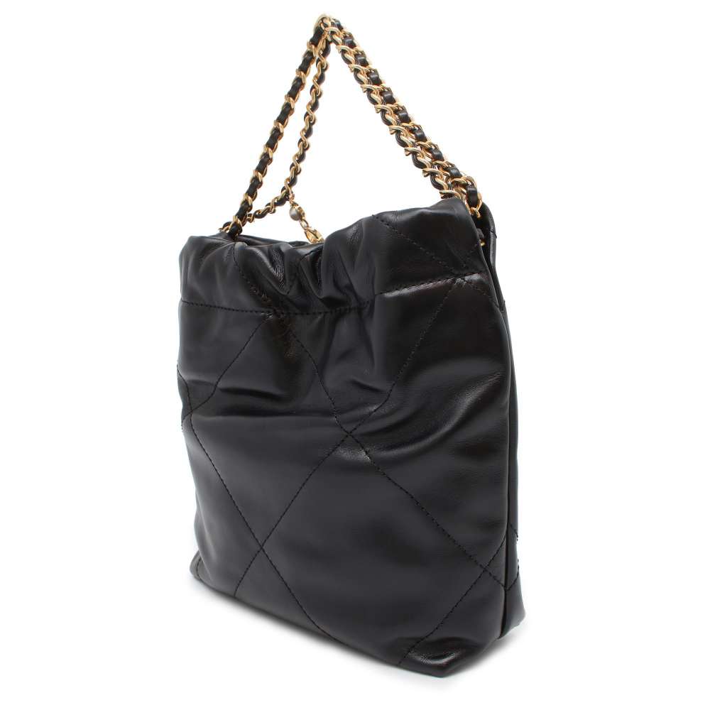 CHANEL CHANEL 22 Pearl 2wayHandbag Black Shiny Calf Leather Size Mini | Studio Nafay