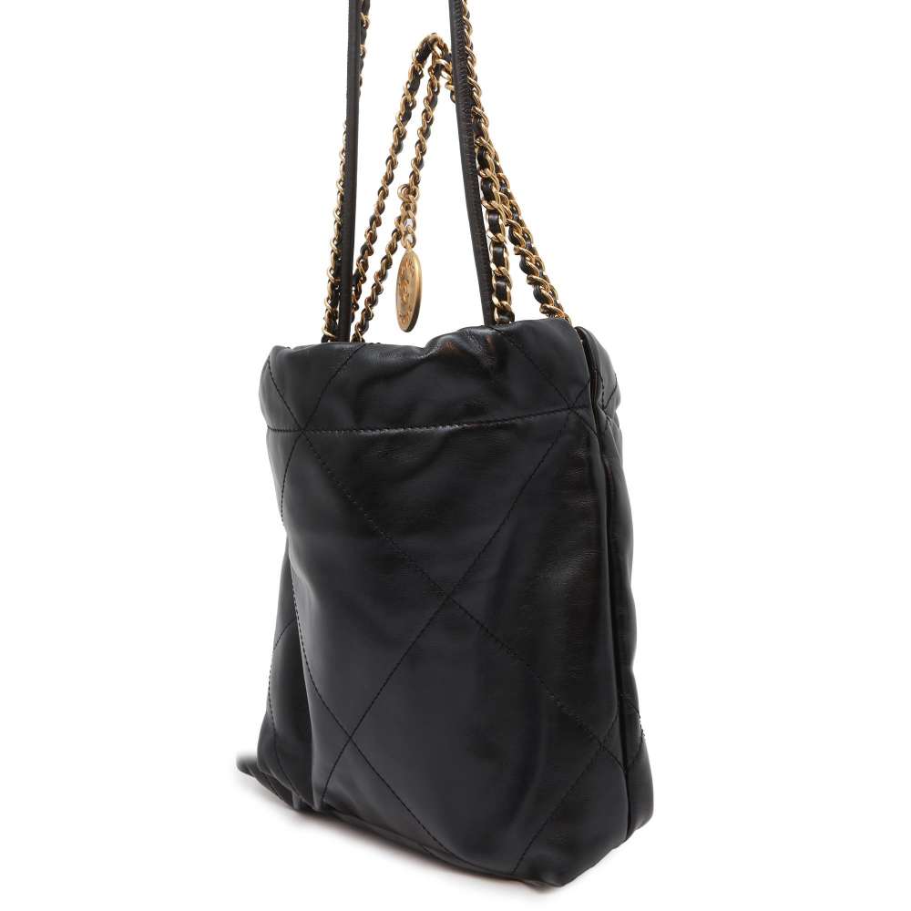 CHANEL CHANEL 22 Handbag Black Shiny Calf Leather Size Mini | Studio Nafay
