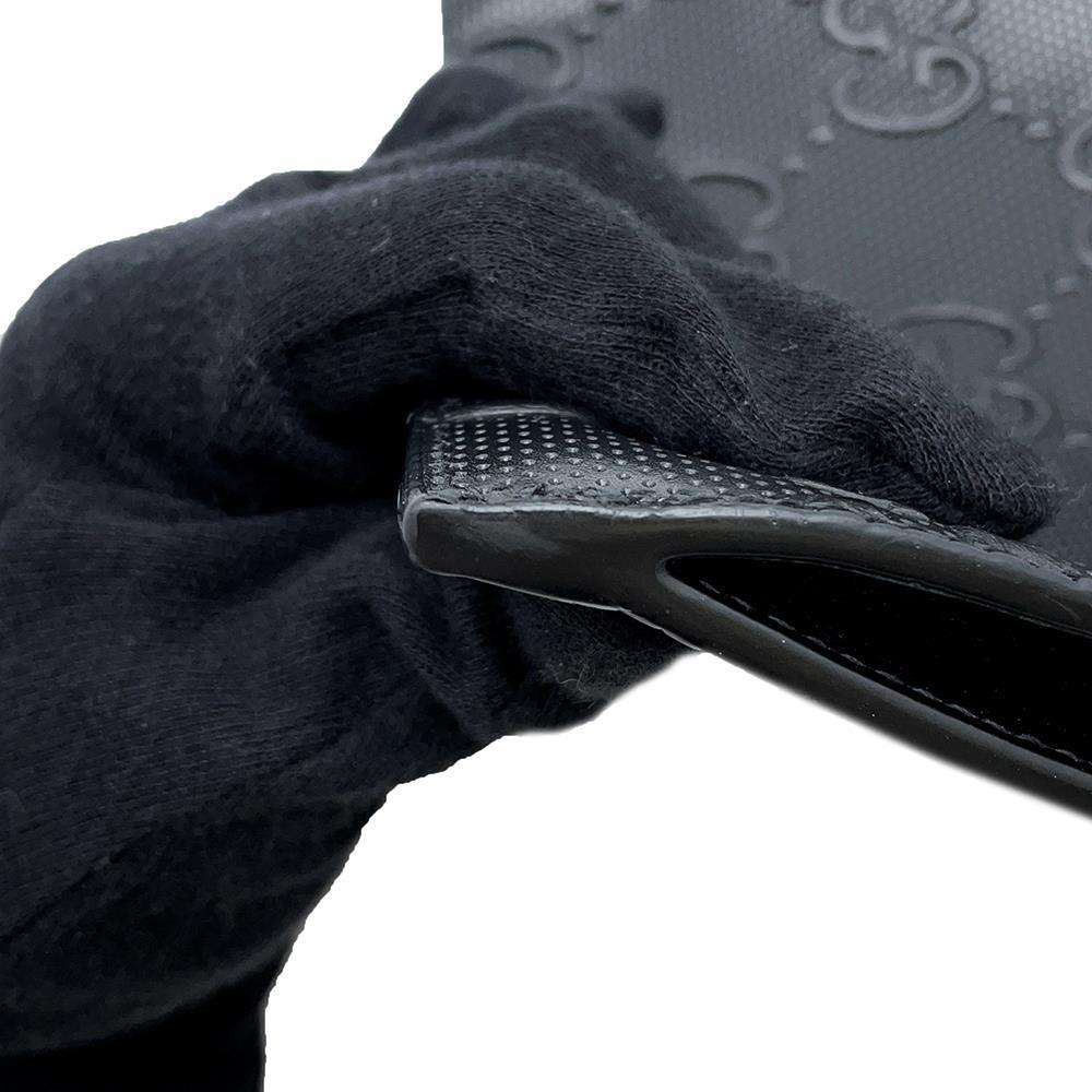 GUCCI GG embossed Clutch Bag Black 625569 Leather - Product Image 11