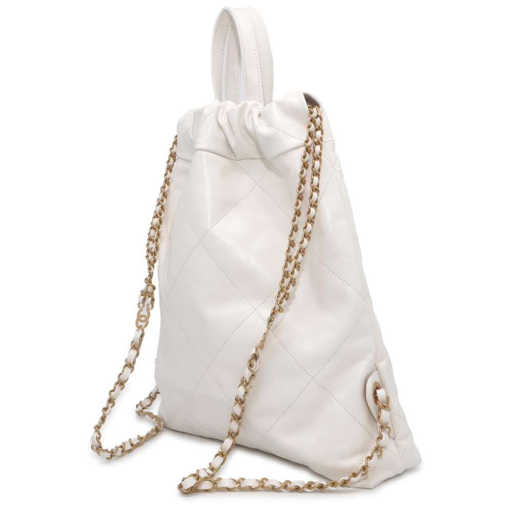 CHANEL CHANEL22 Backpack White Calf Leather | Studio Nafay
