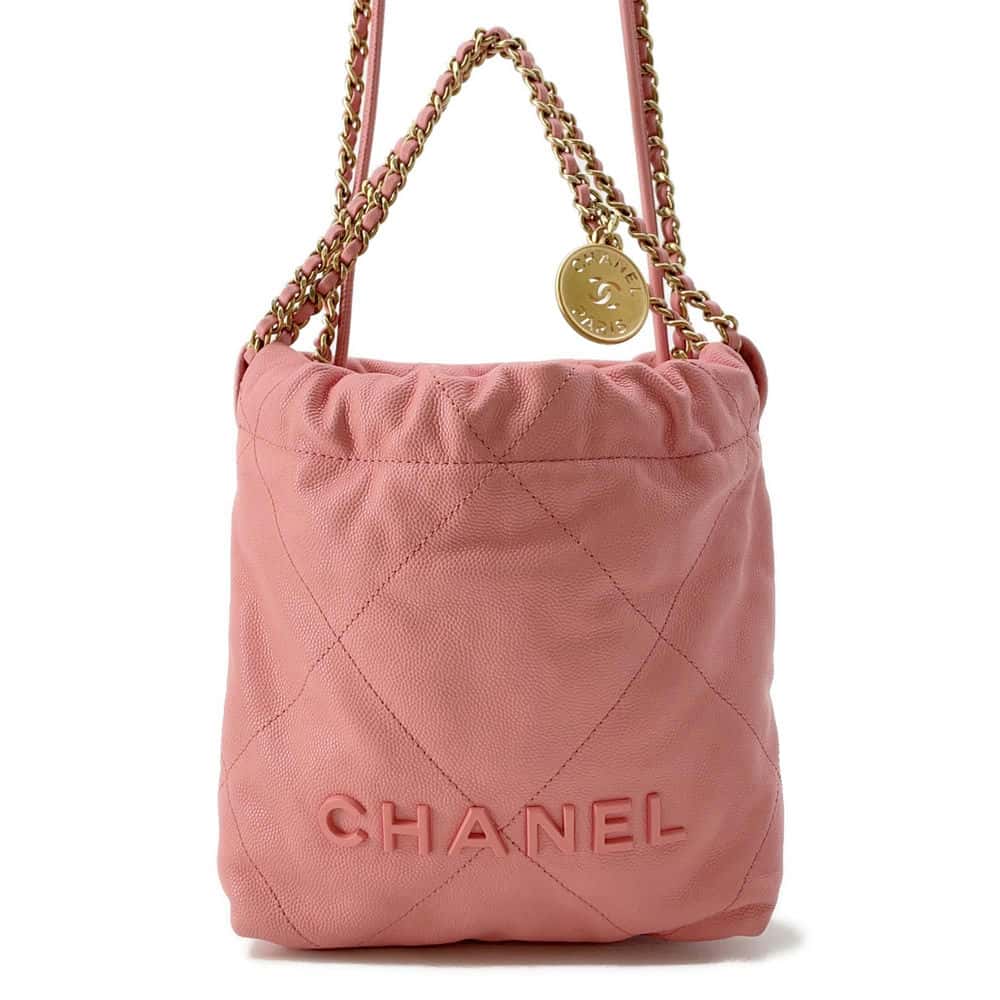 CHANEL CHANEL 22 Handbag Pink Shiny Calf Leather Size Mini - Product Image 2