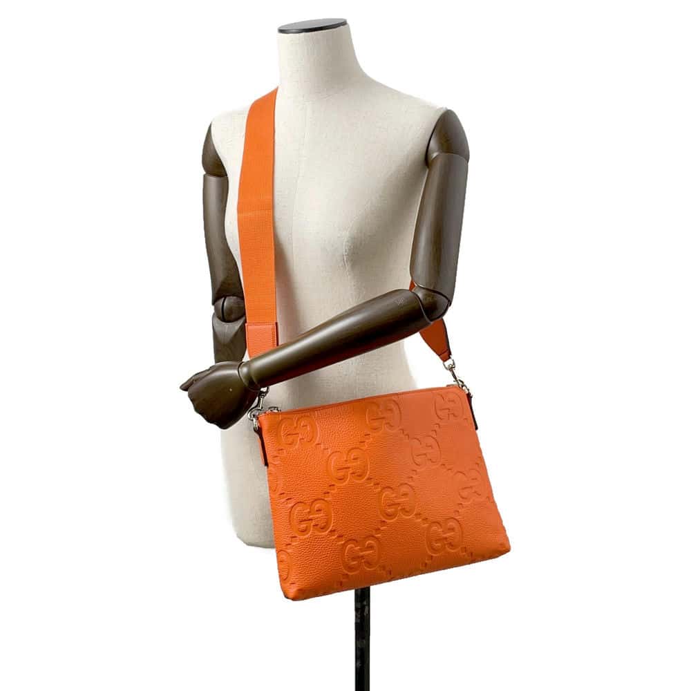 GUCCI jumbo GG messenger bag Orange 696009 Leather - Product Image 5