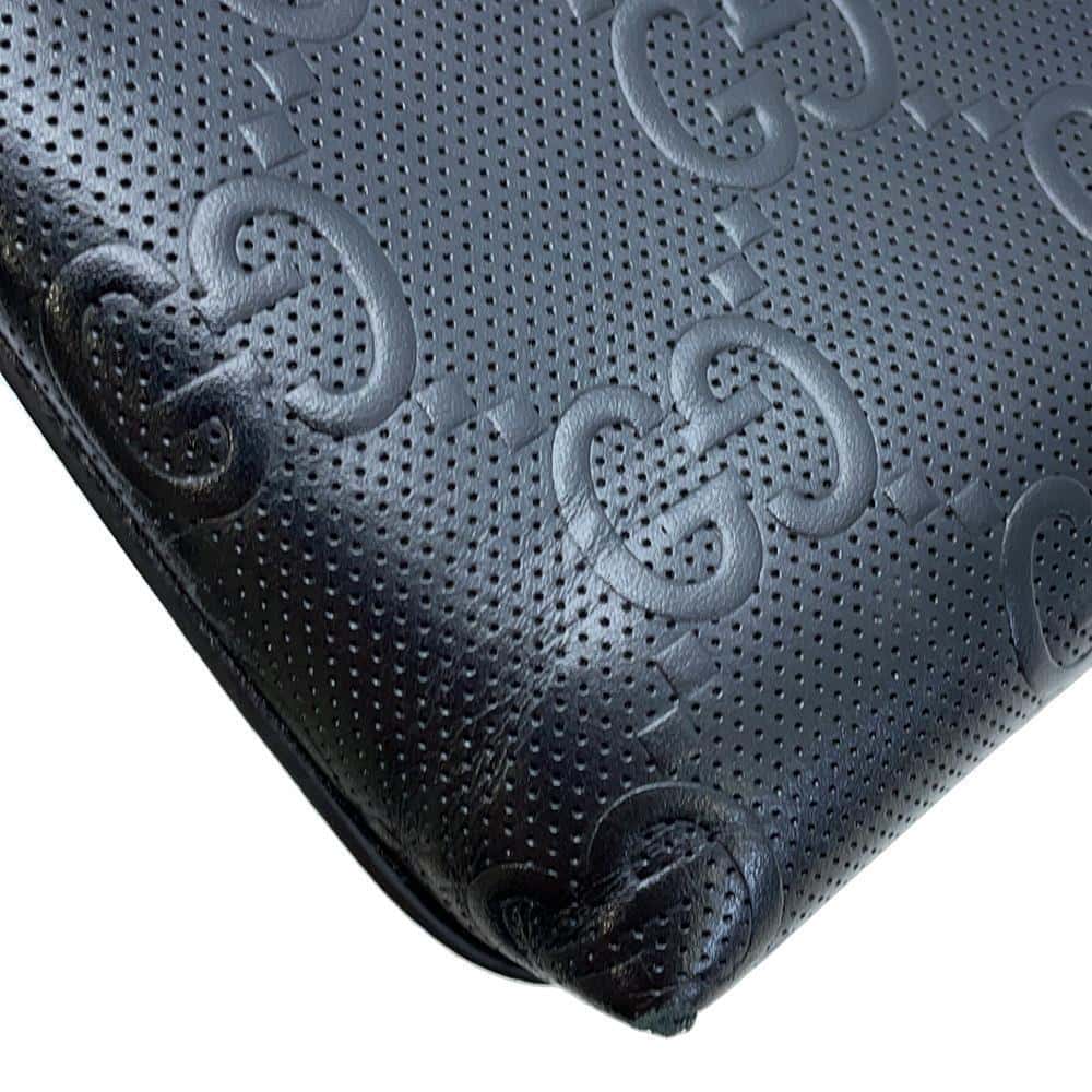 GUCCI GG-embossed messenger bag Black 696009 Leather - Product Image 9