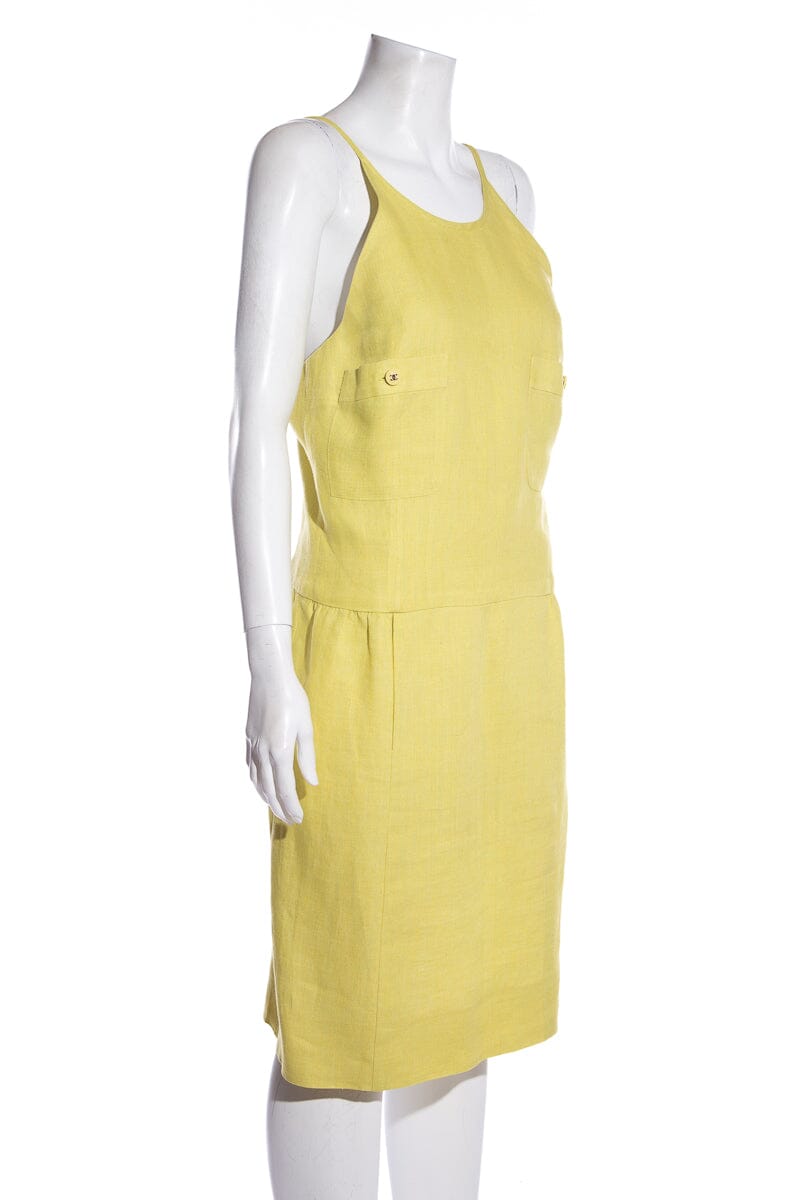 Chanel Citrine Dress With Button Detail SZ 40 | Studio Nafay