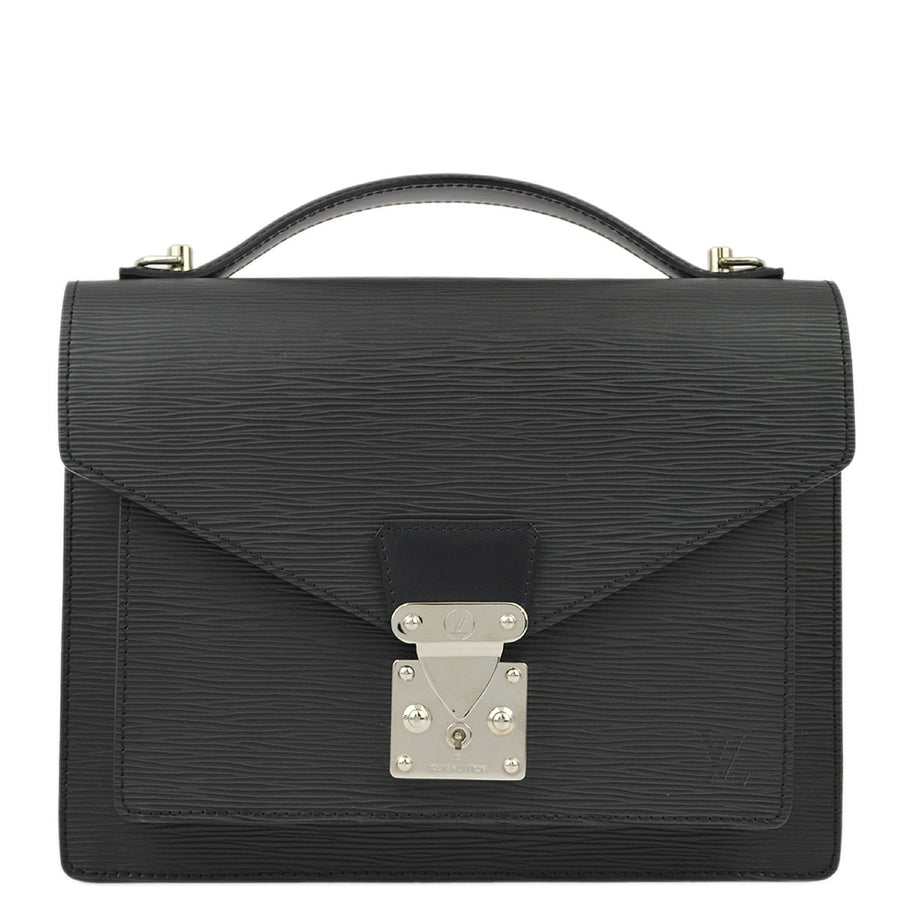 Louis Vuitton Black Epi Monceau 28 in Black