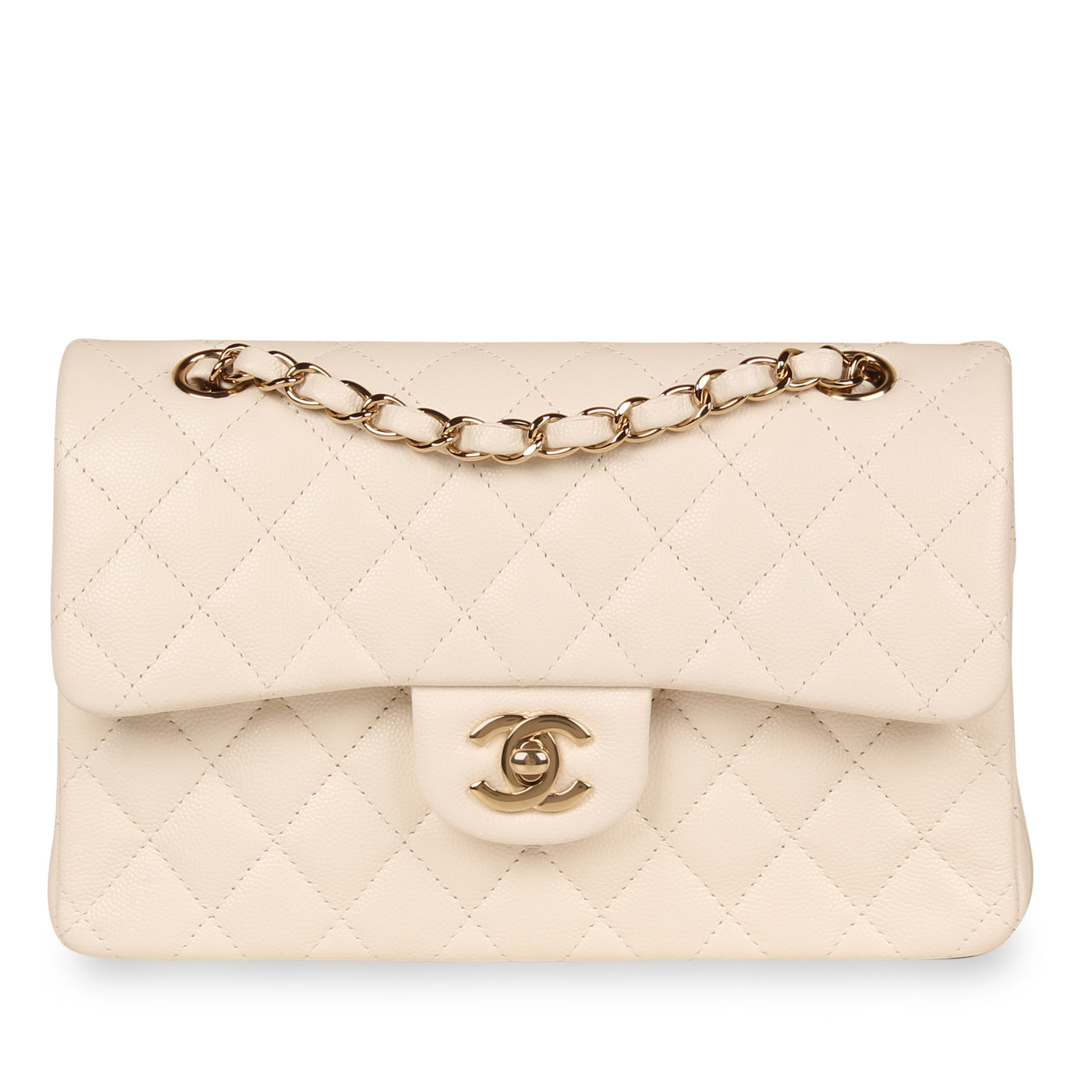 Classic Flap Bag - Small White Caviar - Product Image 11