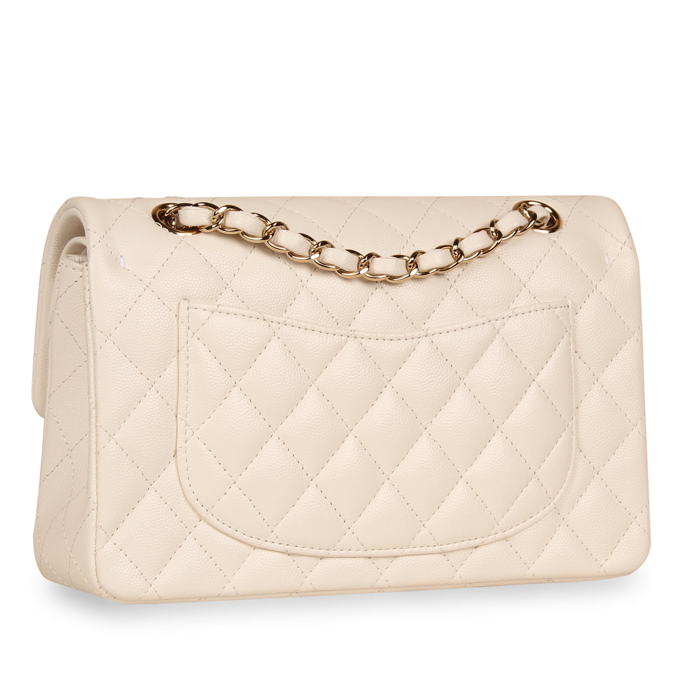 Classic Flap Bag - Small White Caviar - Product Image 2