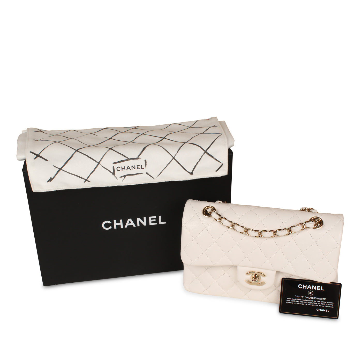 Classic Flap Bag - Small White Caviar - Product Image 10