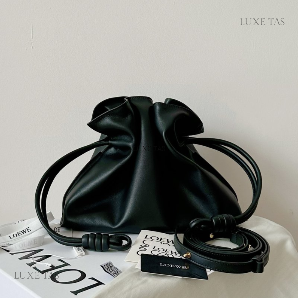 Black Flamenco Clutch In Nappa Calfskin Leather Crossbody Bag for Women - Product Image 2