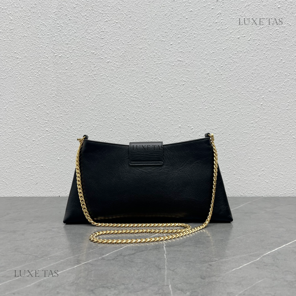 Black Wiltern Clutch Triomphe Soft In Smooth Calfskin Leather Shoulder Bag for Women - Product Image 4