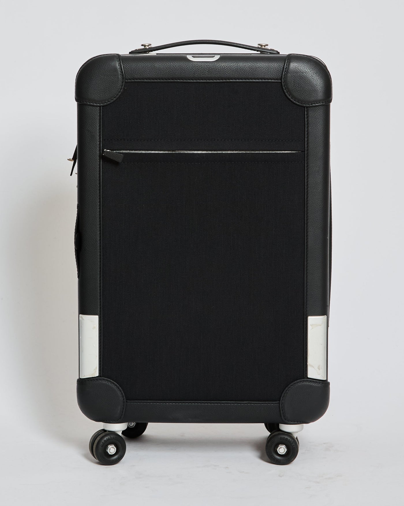 *HOT* Hermes Rolling Mobility Suitcase in Black with Black Clemence Leather Trim and Aluminium Hardware - Product Image 4