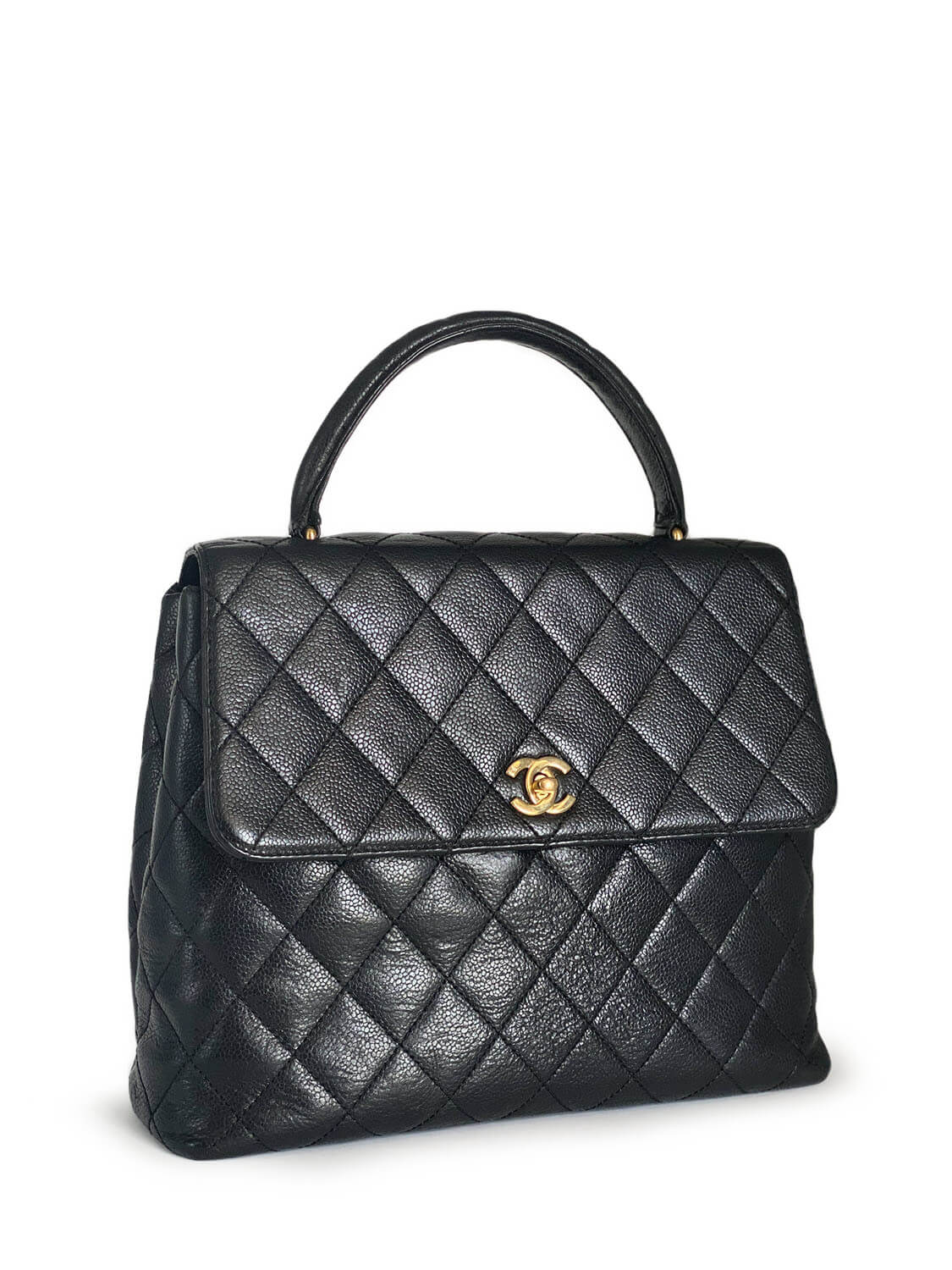 Chanel Caviar Quilted Large Coco Handle Flap Bag Black | Studio Nafay