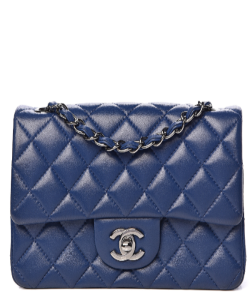 Chanel Classic Clutch With Chain  CWC Lambskin Blue SiLouis Vuittoner-Toned
