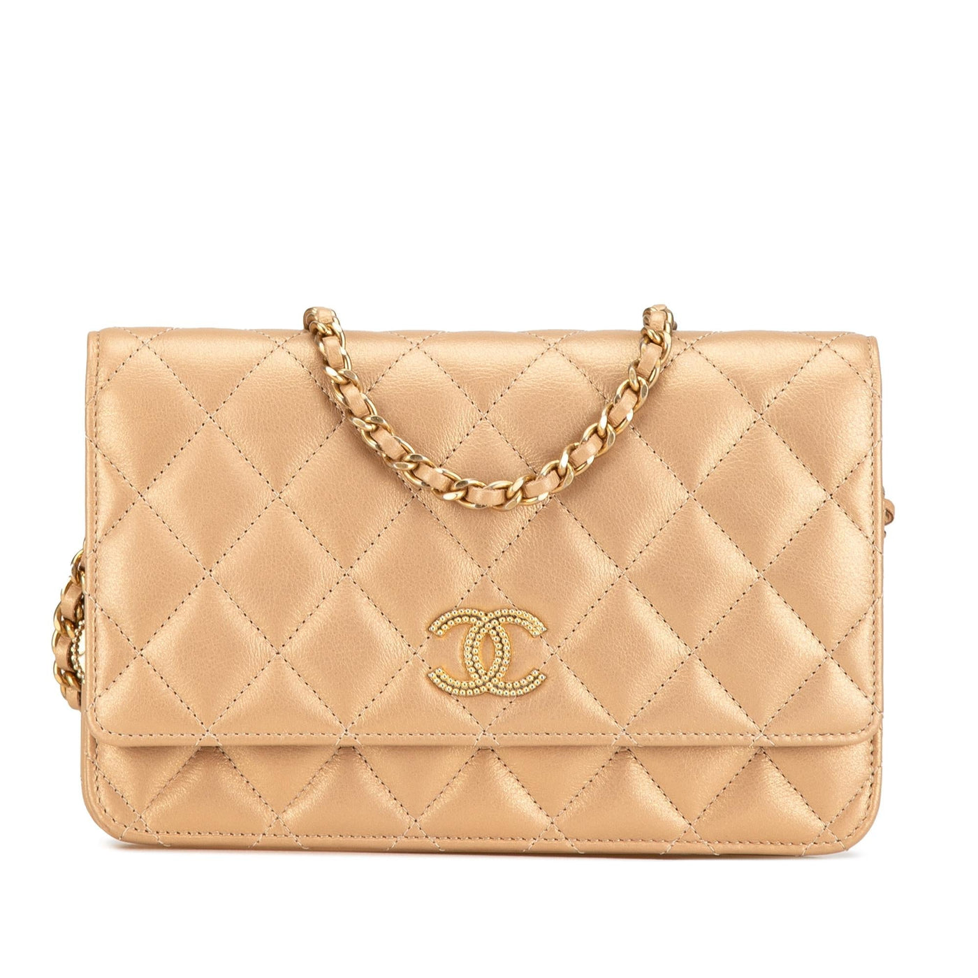 Chanel CC Quilted Lambskin Coin Charm Wallet on Chain | Studio Nafay
