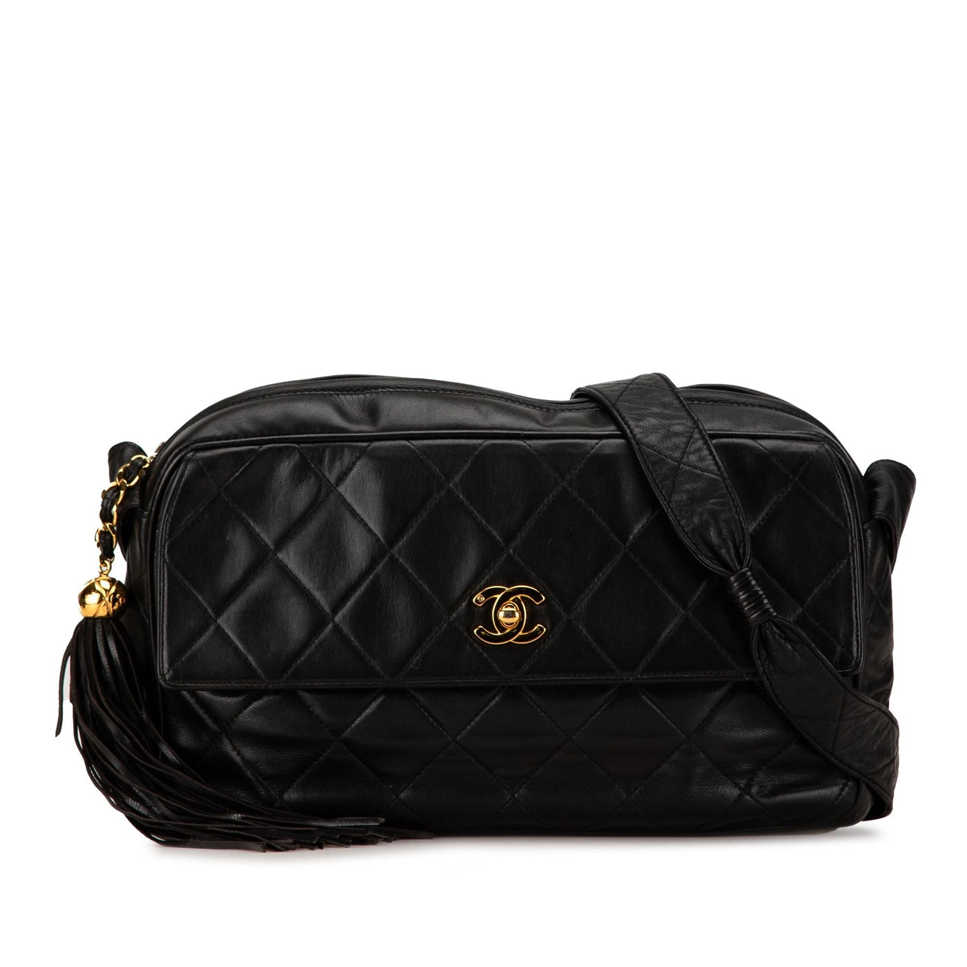 Chanel CC Quilted Lambskin Tassel Crossbody | Studio Nafay