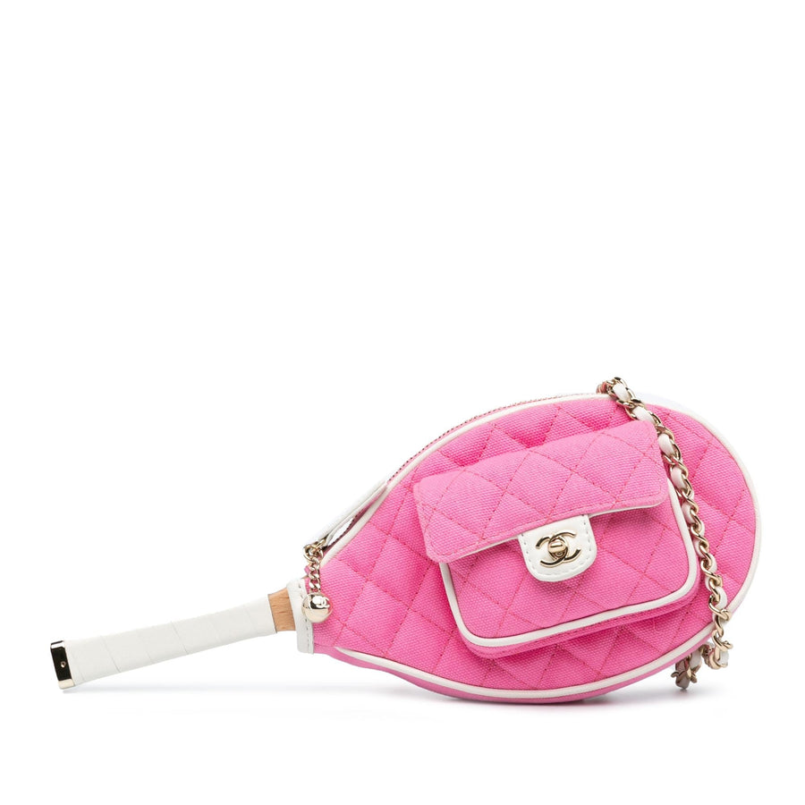 Chanel Canvas Tennis Racket Mirror and Crossbody Set | Studio Nafay