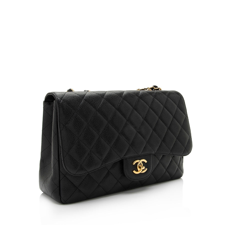 Chanel Caviar Leather Classic Jumbo Single Flap Bag