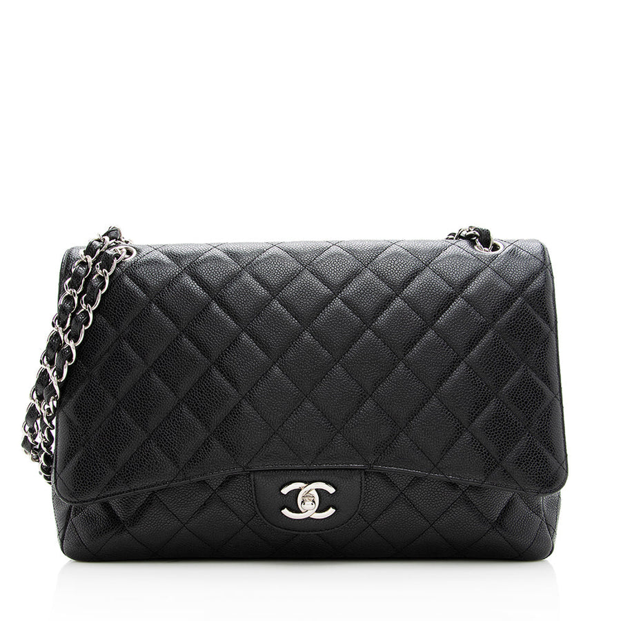 Chanel Caviar Leather Classic Maxi Single Flap Bag | Studio Nafay