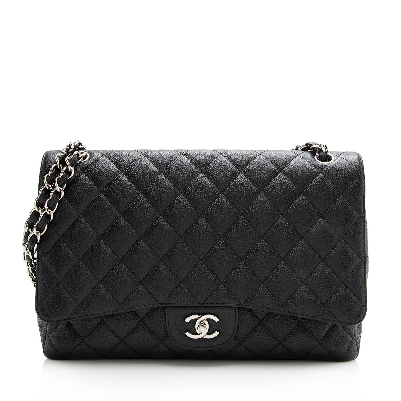 Chanel Caviar Leather Classic Maxi Single Flap Bag | Studio Nafay
