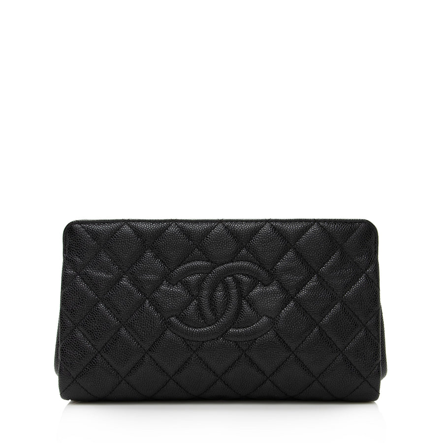 Chanel Caviar Leather Timeless CC Frame Clutch | Studio Nafay