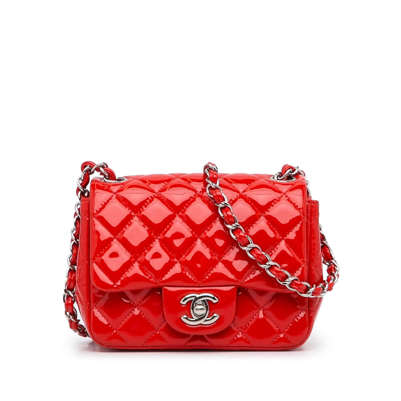 Chanel Classic Mini Square Patent Leather Single Flap | Studio Nafay