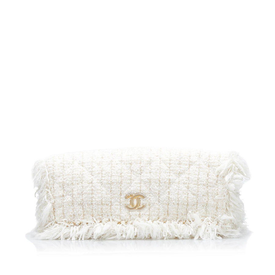 Chanel Cosmopolite Fringe Tweed Clutch Bag