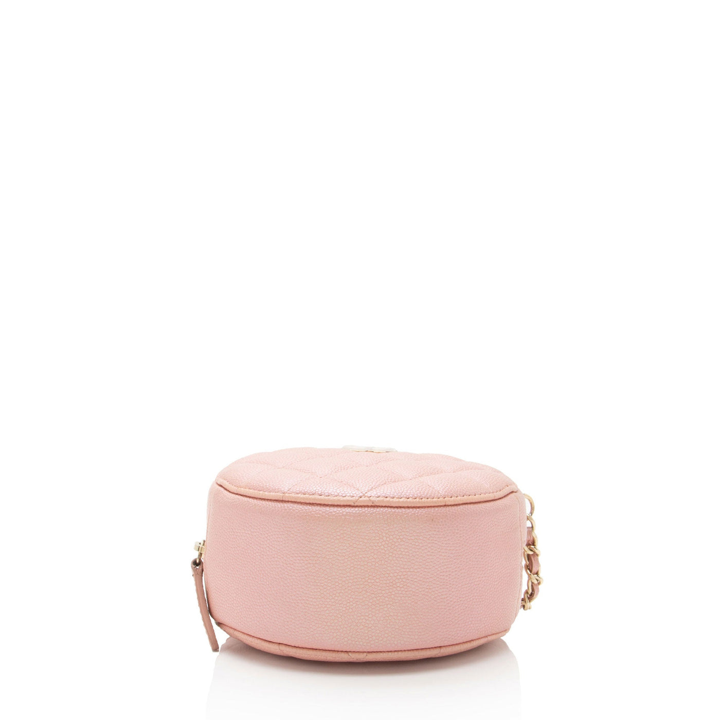 Chanel Iridescent Caviar Leather Mother of Pearl CC Round Clutch with Chain - Product Image 4
