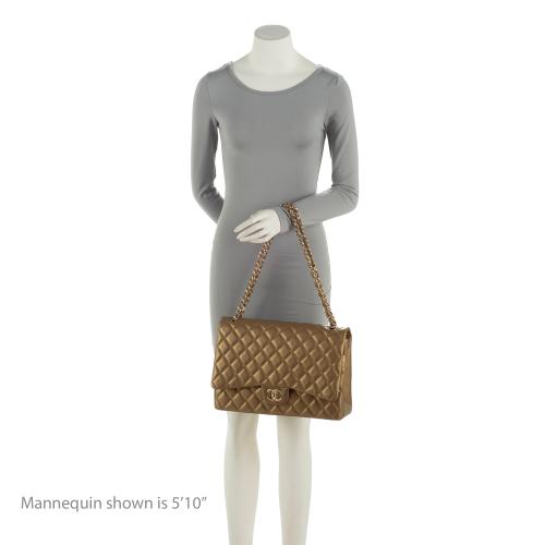 Chanel Metallic Lambskin Classic Maxi Double Flap Bag - Product Image 4