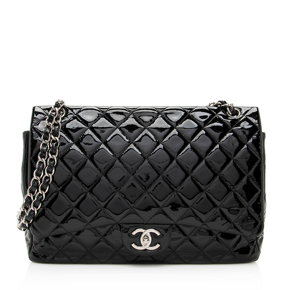 Chanel Patent Leather Classic Maxi Double Flap Bag | Studio Nafay