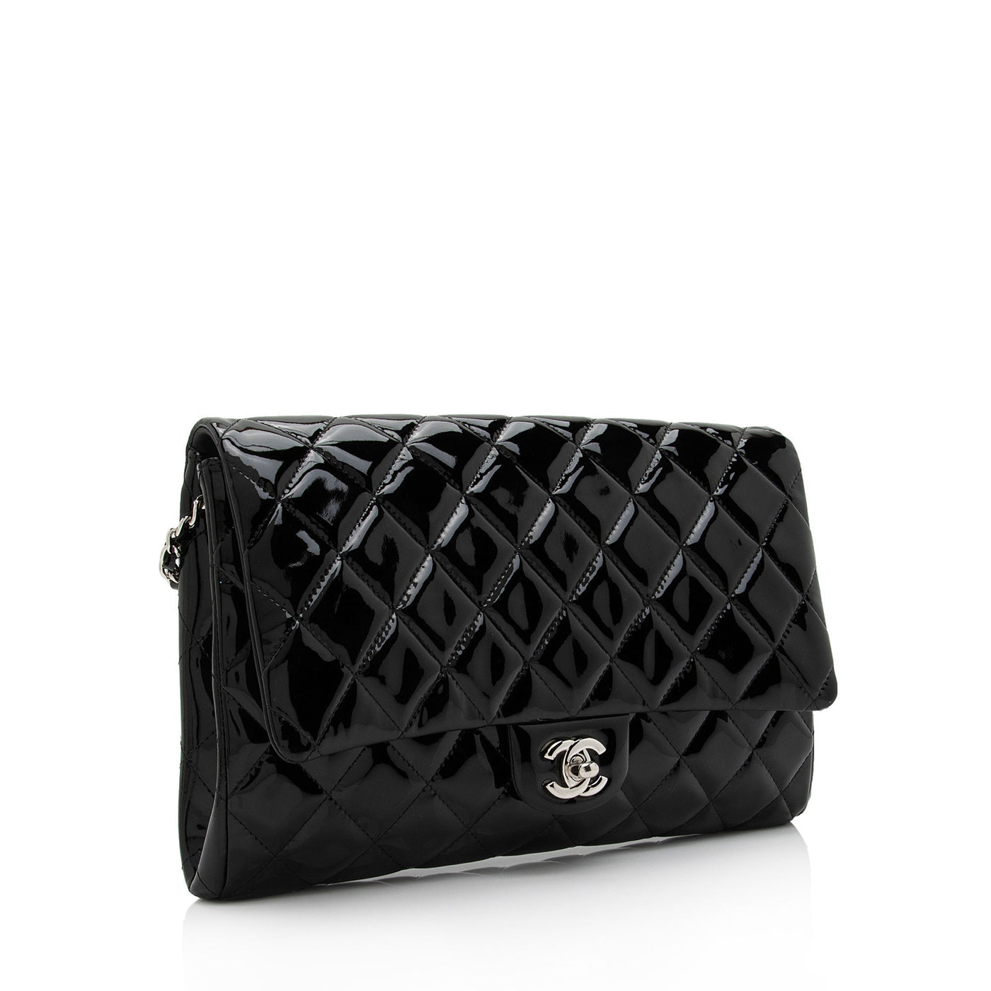Chanel Patent Leather Flap Clutch on Chain - Product Image 2